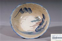 藏品(彩繪山水景緻花形碗)的圖片