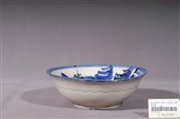 藏品(彩繪山水景緻花形碗)的圖片
