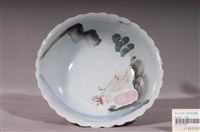 藏品(彩繪山水景花形碗)的圖片