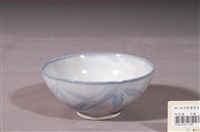 藏品(白釉藍邊藍葉彩繪紋瓷碗)的圖片