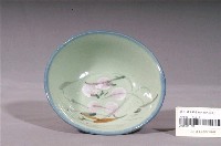 藏品(青釉藍邊粉花綠葉彩繪紋瓷碗)的圖片