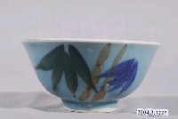 藏品(淺藍釉藕葉彩繪紋瓷碗)的圖片