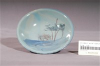 藏品(淡藍色釉印花加彩山水紋碗)的圖片