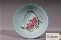 藏品(藍地粉紅釉花卉紋碗)的圖片