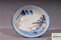 藏品(彩繪山水紋花口碗)的圖片
