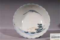 藏品(彩繪山水紋花口碗)的圖片