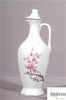 藏品(臺灣省菸酒公賣局紅梅紋白瓷酒瓶)的圖片