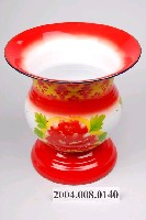 藏品(搪瓷紅色牡丹花痰盂)的圖片