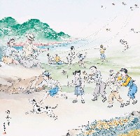 藏品(黃金田繪《放風箏》)的圖片