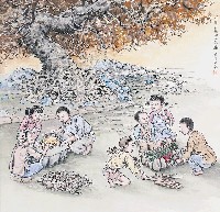 藏品(黃金田繪《竹筒仔飯與土窯雞》)的圖片