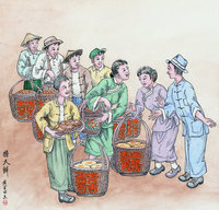 藏品(黃金田繪《擔大餅》)的圖片