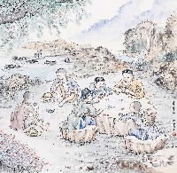 藏品(黃金田繪《看牛仔》)的圖片