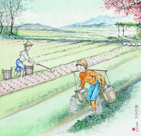 藏品(黃金田繪《施肥澆水》)的圖片