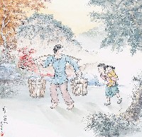 藏品(黃金田繪《透早三擔水》)的圖片