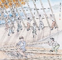 藏品(黃金田繪《鑿竹筒厝立壁》)的圖片