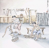 藏品(黃金田繪《選取原木造牛犁》)的圖片