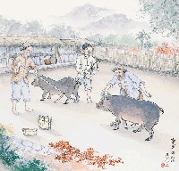 藏品(黃金田繪《牽豬哥配種》)的圖片