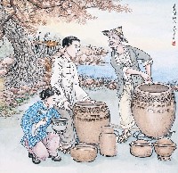 藏品(黃金田繪《賣陶的人》)的圖片