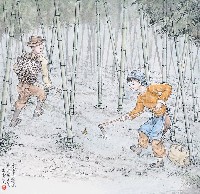 藏品(黃金田繪《愛情熱滾滾相招掘冬筍》)的圖片