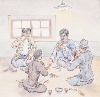 藏品(黃金田繪《玩四色牌》)的圖片