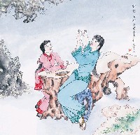 藏品(黃金田繪《針摟乞巧  雙星光下穿針》)的圖片