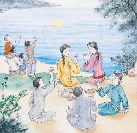 藏品(黃金田繪《觀月會》)的圖片