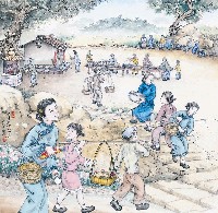 藏品(黃金田繪《二月土地公生》)的圖片