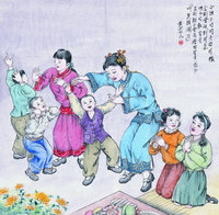藏品(黃金田繪《小孩不可用手指月娘》)的圖片
