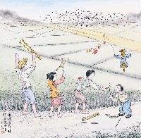 藏品(黃金田繪《稻穗含漿時  趕雀最合宜》)的圖片