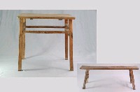 藏品(木餐桌板凳組)的圖片