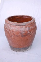 藏品(紅褐釉壓印直紋小水缸)的圖片