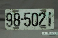 藏品(「98-5021」汽車車牌)的圖片
