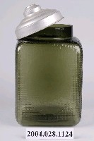 藏品(深綠色四方桶型玻璃糖果罐)的圖片