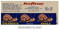 藏品(SUNYOUNG FOODS製太陽花牌蝸牛罐頭商標)的圖片