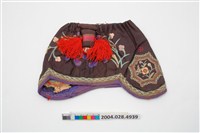 藏品(黑地彩繡寶相花紋碗帽)的圖片