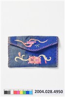 藏品(客家藍底緞面繡荷包)的圖片