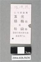 藏品(臺灣鐵路局莒光號楊梅至松山站車票)的圖片