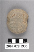 藏品(臺東南八里遺址打製砝碼型網墜)的圖片