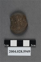 藏品(臺東猴子山遺址打製砝碼型石網墜)的圖片