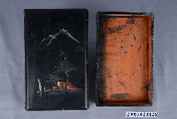 藏品(彩繪山水漆器硯盒)的圖片