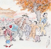 藏品(黃金田繪《賣冰的猜銅錢仔》)的圖片