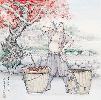 藏品(黃金田繪《賣豬肉的人》)的圖片