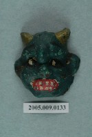 藏品(土黏香戲偶雙角青面怪偶頭半成品)的圖片