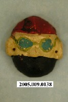 藏品(土黏香戲偶戴眼鏡半蒙面人像偶頭半成品)的圖片