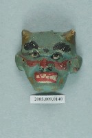藏品(土黏香戲偶雙角青面怪偶頭半成品)的圖片