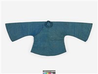 藏品(藍棉質大襟喇叭袖女衫)的圖片