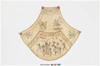 藏品(米米白地彩秀花草人物紋下端寬形肚兜)的圖片