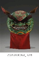 藏品(箃模仔紙製綠色獅頭)的圖片