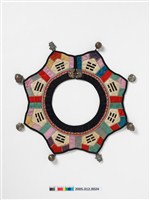 藏品(多彩絲緞拼綴八卦圍涎)的圖片