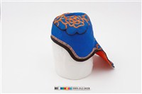 藏品(寶藍地盤金花卉紋繡花風帽)的圖片